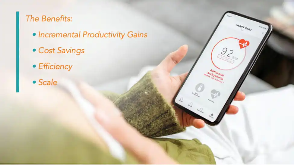 Person checking heart rate app on smartphone