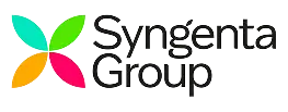 Logotipo do Grupo Syngenta com o emblema de uma folha colorida